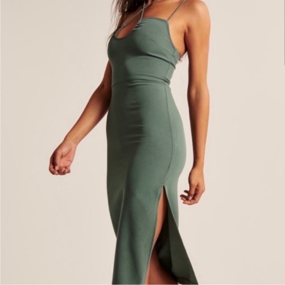 Elegant Strapless Green Dress
